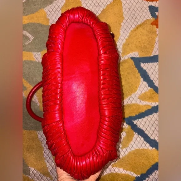 Coach Madison Gathered Leather Sophia Satchel & Shoulder Bag 18620 Red - Picture 10 of 14